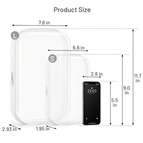Clear Hard Shell Zipper Organizer Cases, 2 Pack - color: White