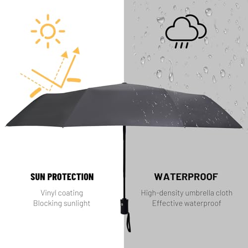 SY COMPACT Travel Umbrella - Windproof Automatic Compact Umbrellas for Rain - color: UPF-Cafe