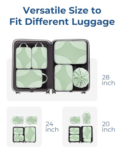 Bagsmart Compression Packing Cubes, Travel Bag Cruise Ship Essentials - color: Fruit Green