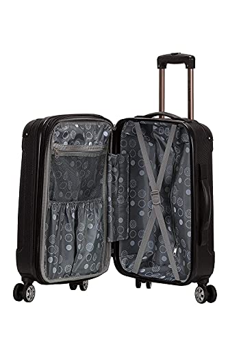 Rockland London Hardside Spinner Wheel Luggage, Black, Carry-On 20-Inch - color: Black, size: Carry-on 20"