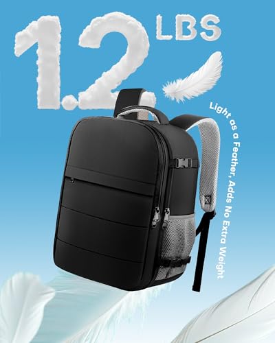 HOTOR Travel Backpack Flight Approved Bag Men Women, Medium Black - color: Black, size: Medium