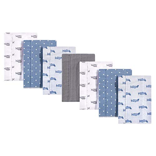 Hudson Baby Unisex Baby Cotton Flannel Burp Cloths, Airplanes Helicopters, One Size - color: Airplanes Helicopters