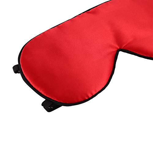 ALASKA BEAR Sleep Mask 2 Straps, Mulberry Silk, Twin Thin Elastic Bands Stay Put All Night, Super-Smooth Slim Eye Mask Two Adjustable Head Strings and Nose Baffle(Red) - color: Red