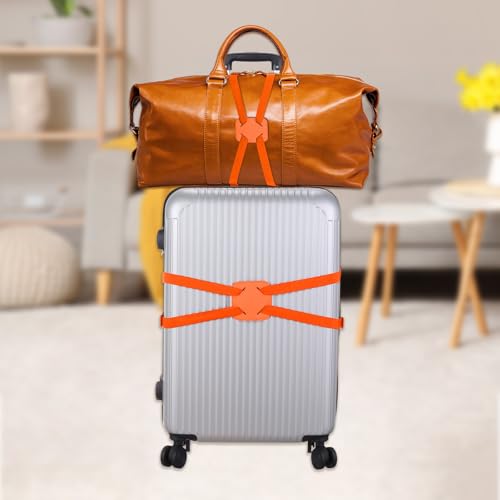 PATIKIL Luggage Straps Bag Bungee, High Elastic Suitcase Adjustable Belt Bag Bungee with Buckles for Baggage Handbag, Orange - color: Orange