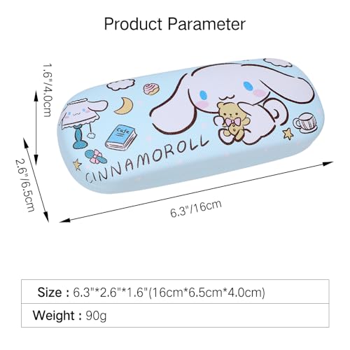 PERFECTSIGHT Hard Shell Eyeglasses Case, Kawaii Protective Glasses Case for Kids, Cute Eyeglass Case for Women Men Girls - color: Blue Dog