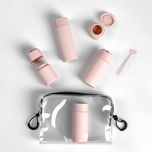 Travel Bottles Set, 5PC TSA Approved Travel Size Toiletry Containers, Leak Proof Refillable Travel Shampoo Lotion Bottles, Travel Accessories (Pink) - color: Pink