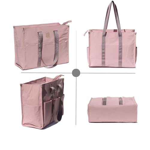 ESVAN Utility Tote Bag with Zip Top Waterproof Teacher Tote Bag for Teacher Work Women Beach - color: C2