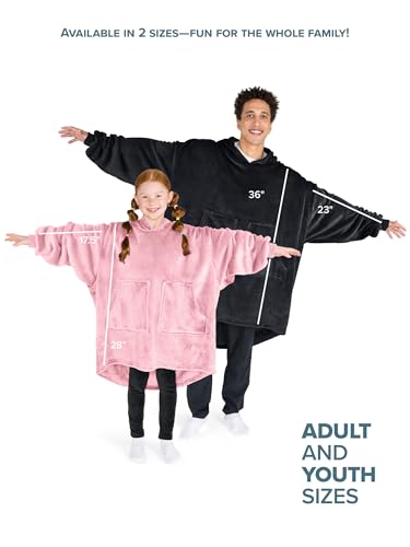 Bare Home Microplush Wearable Blanket with Split Front Pockets - Soft and Plush - Warm and Cozy - Adult & Kid Sizes (Adult, Grey) - color: Grey, style: Adult - Split Front Pocket