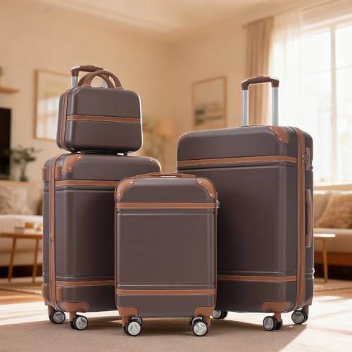 Carry on Luggage with Wheels 4 Piece Hardshell Suitcase Set Spinner,A7 - color: A7