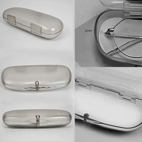 Hard Shell Glasses Cases Plastic Frosted Translucent Eyeglasses Case with Magnetic Closure - color: Blue+pink+gray