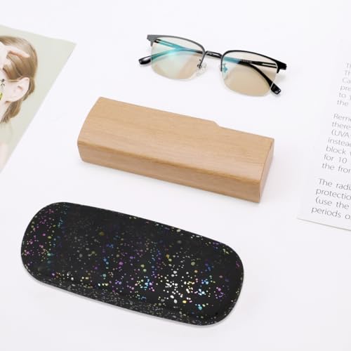PERFECTSIGHT Hard Shell Eyeglasses Case, Kawaii Protective Glasses Case for Kids, Cute Eyeglass Case for Women Men Girls - color: Black Dot