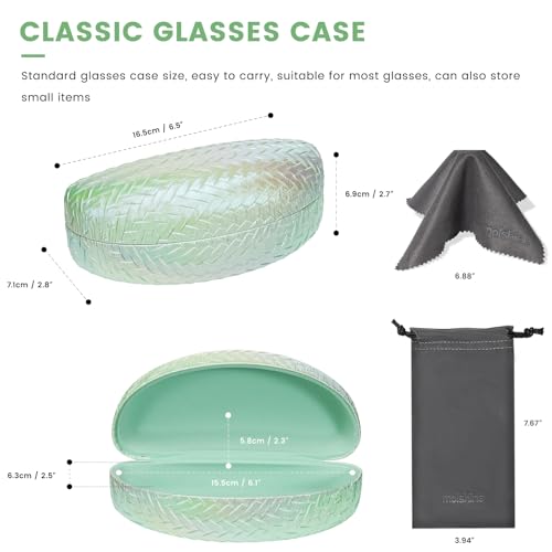 molshine Hard Shell Sunglasses Case, Classic Glasses Case for Sunglasses and Eyeglasses - color: Green
