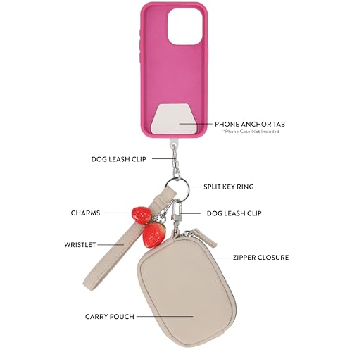 Mundi Connect & Go Womens Phone Wrist Strap with Removable Wallet Pouch, Universal Cell Lanyard Wristlet, RFID Card Holder - color: Black Lemon/Lime
