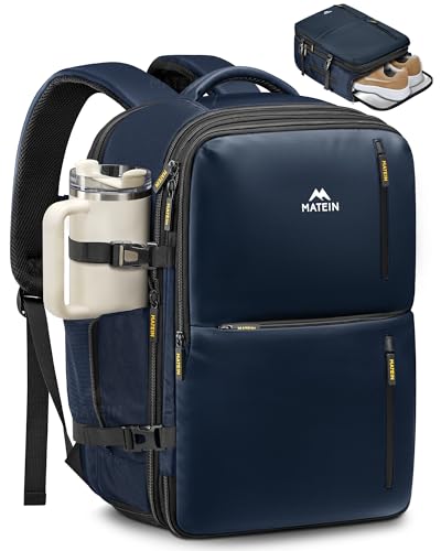 MATEIN Personal Item Backpack 18x14x8, Expandable Underseat Travel Backpack - color: Blue