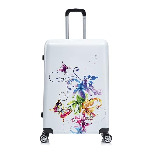 InUSA Fusion Plastic 4-Wheel Spinner Luggage, Fusion (IUAPC00L-FUS) - color: Fusion, size: 28 Inch