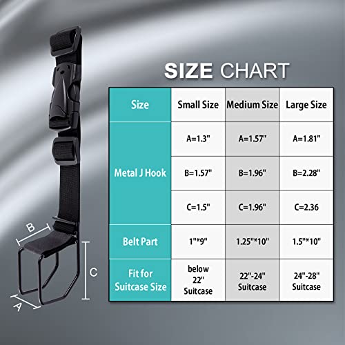 Vigorport Luggage Hook Strap, J Hook for Add A Bag Luggage Travel Essential - size: Small size/Standard buckle