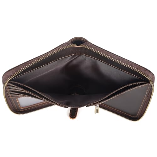Polare Leather Travel Passport Wallet RFID Blocking Document Organizer Case - color: Dark Brown