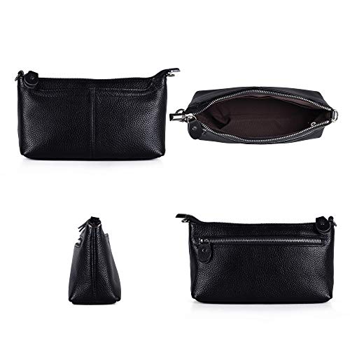 befen Genuine Leather Small Crossbody Bags for Women Wristlet Wallet Purses - color: Multi-pocket Black