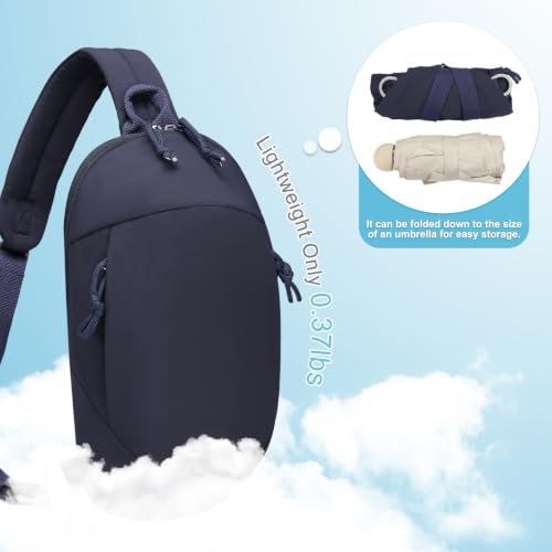 Small Sling Bag with RFID Blocking Mini Fanny Pack, Dark Blue - color: Dark Blue