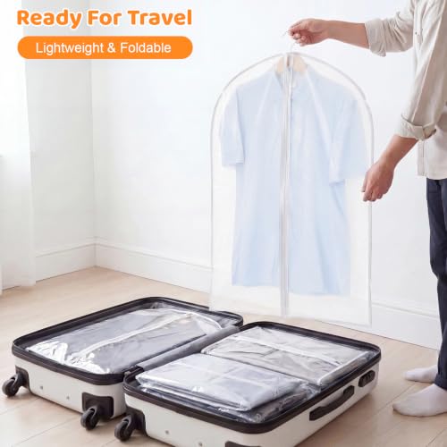 Dntorx 6 Pack Garment Bags, 24 x 40 Inch Peva Covers, White Edge - color: Matte with White Edge, size: 40in *6