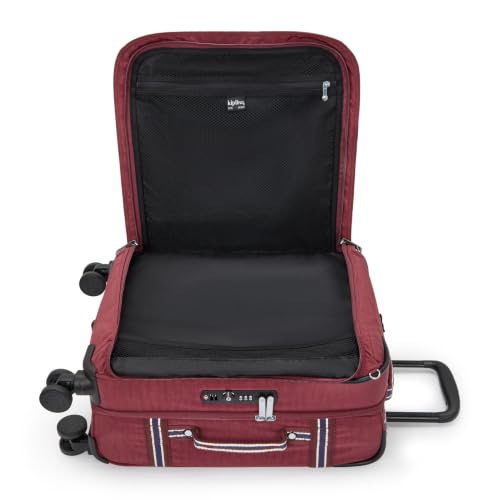 Kipling Women's Spontaneous Small Softside Spinner Wheel Luggage, Integrated TSA Accepted Lock - color: Lounge Wine