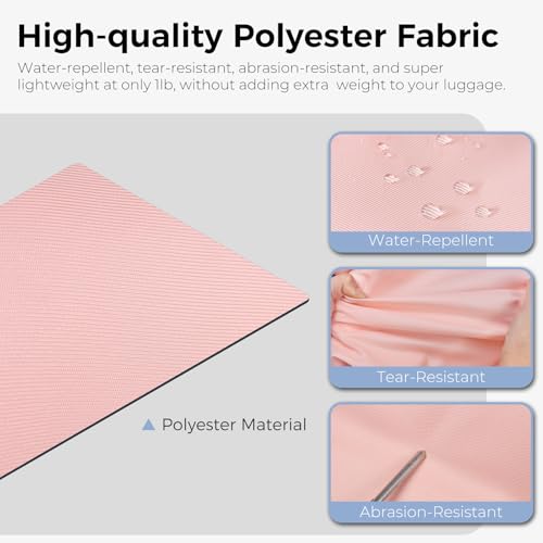 Fmeida 65L Duffle Bag Foldable Travel Duffel Bags for Men Women Travel Bag - color: Glossy Light Pink