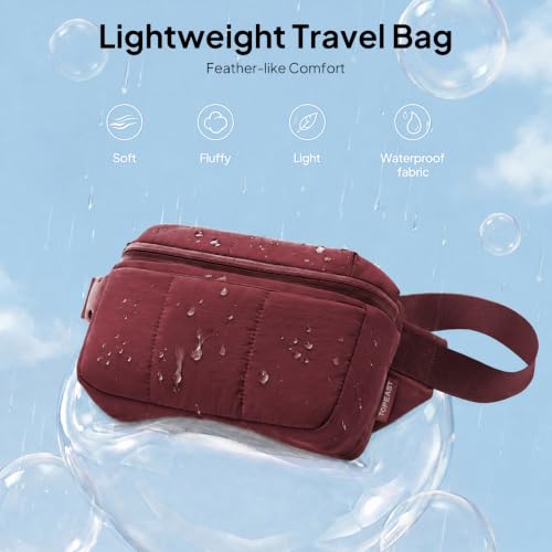TOPEAST Waist Pack 3.5L Fanny Packs with Water Bottle Holder - color: Burgundy