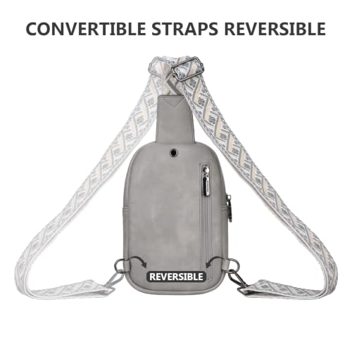 Leather Crossbody Bags for Women Small Anti Theft Sling Purse - color: Twilight Grey