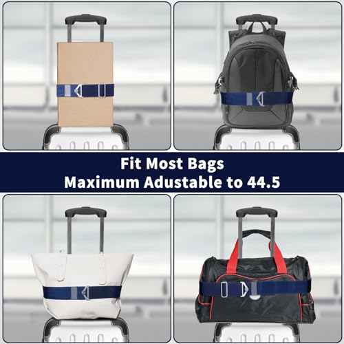 TOOVREN 2-in-1 Luggage Straps Add a Bag Bungees Travel Belt for Luggage Strap for Backpack Attachment Over Handle Carry On Bag Adjustable Elastic Suitcases Belt Travel Accessories Blue - color: Blue