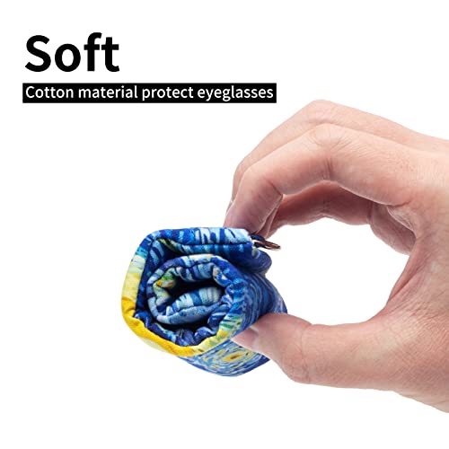 Face Shadow Double Glasses Case Soft Eyeglass Case For Women Men - color: Starry Sky