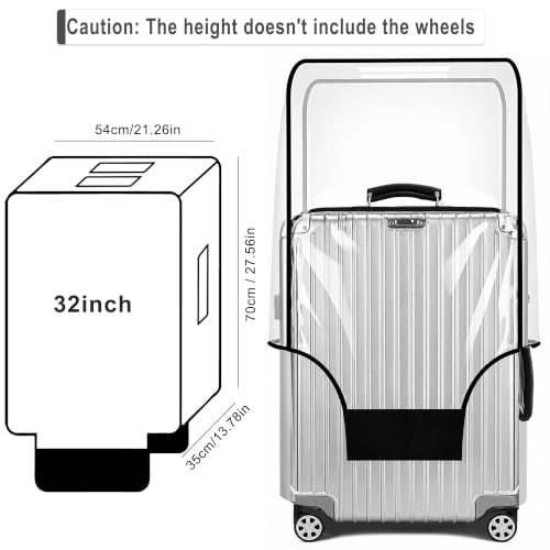 32 inch Suitcase Cover for Luggage Protector Clear PVC Waterproof - size: 32 inch