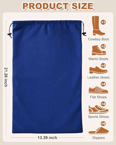 2 Pcs Shoe Bags for Travel, Large Boot Bag, Palace Blue, 21.2x13.3 Inch - color: Palace Blue, size: 21.2"x13.3"