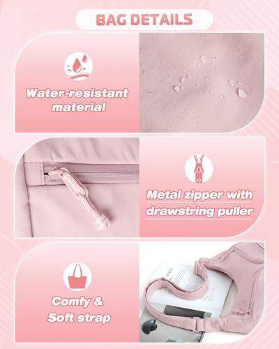 Smasrob Crescent Crossbody Bag with RFID Blocking Pocket and Bottle Holder - color: Pink