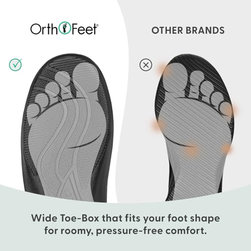 Orthofeet Wichita Orthopedic Women's Casual Shoes | Lightweight, Stretchable Ladies Shoe with Adjustable Monk Strap, Arch Support, Comfortable Ergonomic Cushioning, Wide Toe Box - size: 9.5