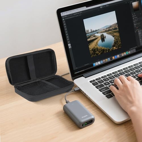 Zoyiancy Portable Cable Carrying Case, Dustproof Power Bank Protector - color: Black