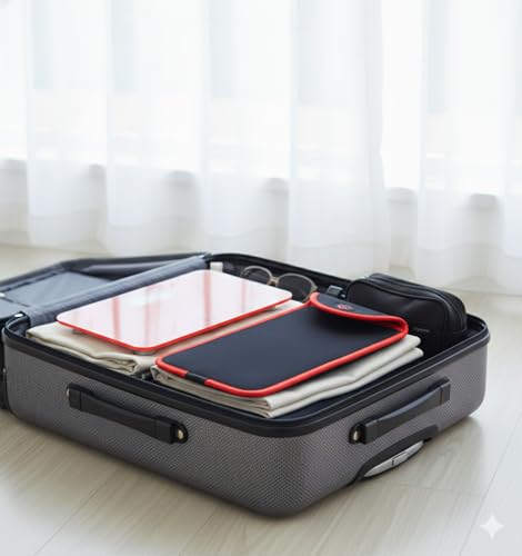 700 Mini Travel Bathroom Scale with Sleeve, Red-Orange - color: Red-Orange