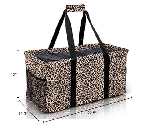 Extra Large Utility Tote Bag - Oversized Collapsible Beach Bag - Leopard - color: Leopard