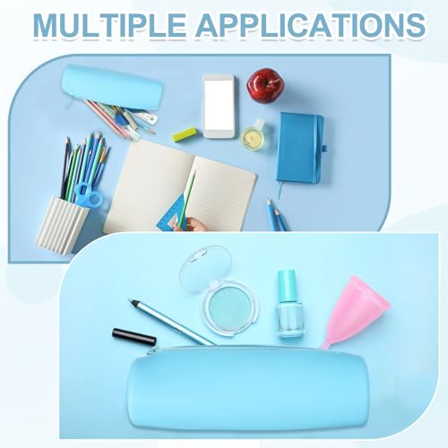 PATIKIL Silicone Pen Case,Round Small Pencil Pen Pouch w/Zipper,Yellow - color: Yellow
