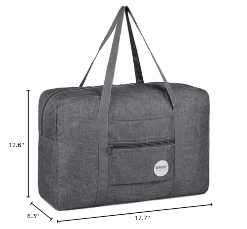 WANDF Personal Item Travel Bag, Carry On Duffle Bag Women - color: Denim Grey