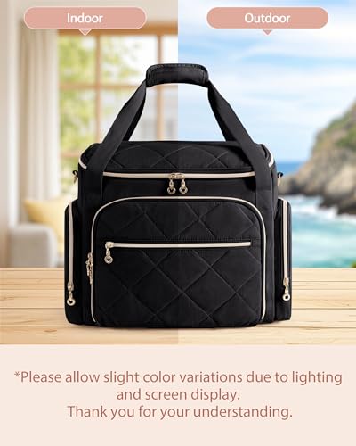 Marscamd Rolling Teacher Bag with 15.6" Laptop Compartment for Work - color: Black