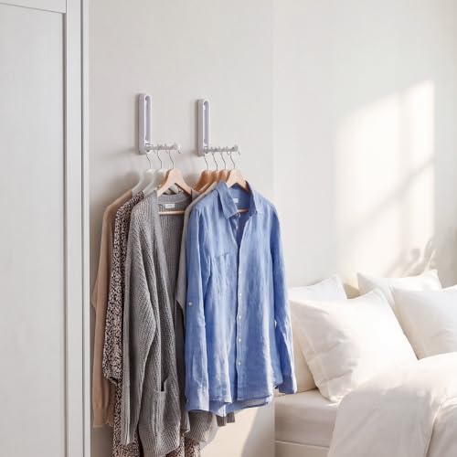 4.33 in Extended Folding Coat Hooks, 2 Pack White Wall Hooks, Zinc Alloy - color: White, size: 4.33In-2 Pcs