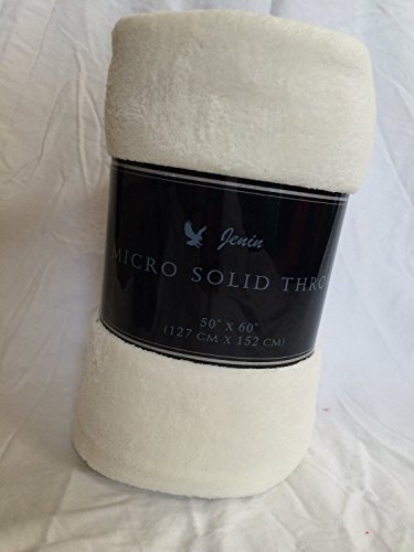 Decotex Warm & Cozy Super Soft Plush Solid Fleece Throw Blanket (50"x60", Beige) - color: Beige