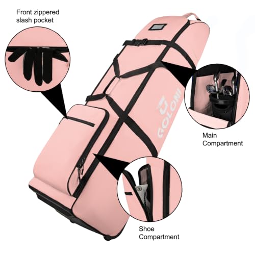 Goloni Golf Travel Bag, Golf Club Travel Bag for Airlines - color: Pink