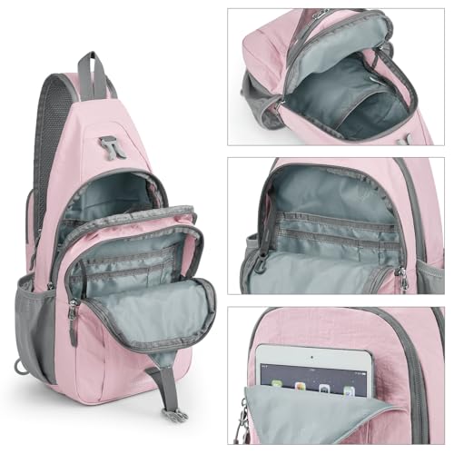 G4Free Sling Bag for Men Women, RFID Blocking Crossbody Bag, Daily, Travel - color: Pink