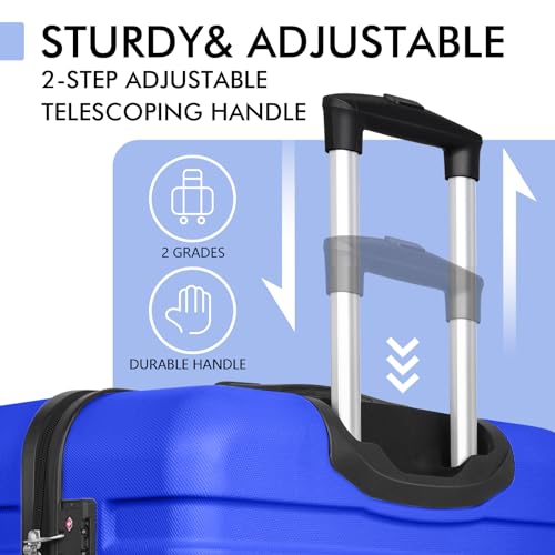 AnyZip Luggage PC ABS Hardside Lightweight Suitcase with 4 Universal Wheels TSA Lock Carry-On 20 Inch Blue - color: Blue, size: 20" Carry-On