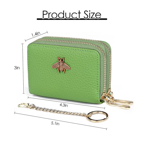 imeetu RFID Credit Card Holder, Small Card Wallet Women, Leather Card Case - color: Max - Fruit Green, size: Max