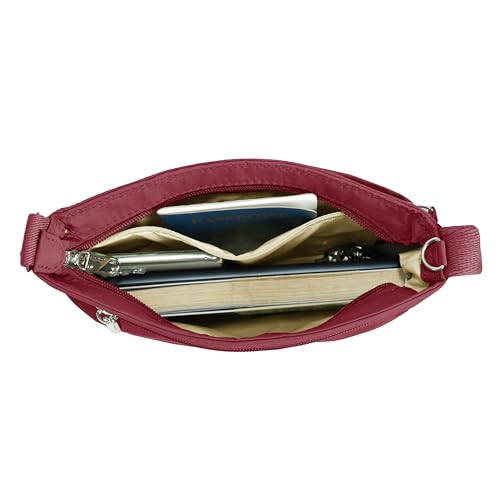 Travelon Anti-Theft Roam Small Crossbody - color: Cranberry