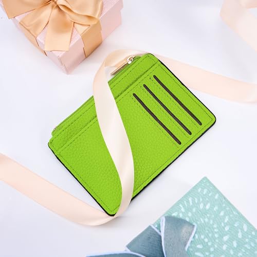 Tipmile Womens Credit Card Holder Wallet, Small Slim RFID Blocking Sleeve - color: Neon Green