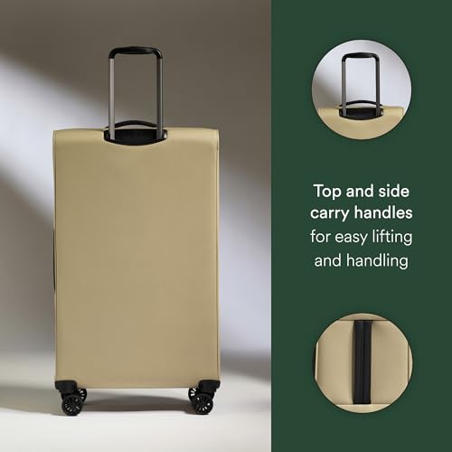 ANTLER Soft Stripe Large Checked Luggage, Sand Yellow, 31.9", 105-122L - color: Sand Yellow, size: Large