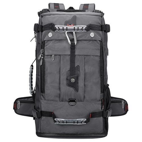 WITZMAN Travel Backpack for Men Duffle Luggage Bag with USB Charging Port - color: Silvery Grey New